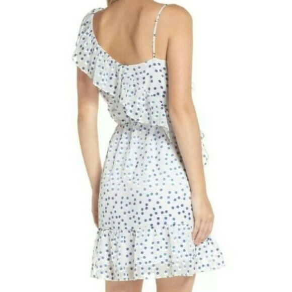 Lilly Pulitzer Madelina Ruffle Dress Bennet Blue Polka Dot - Picture 3 of 11